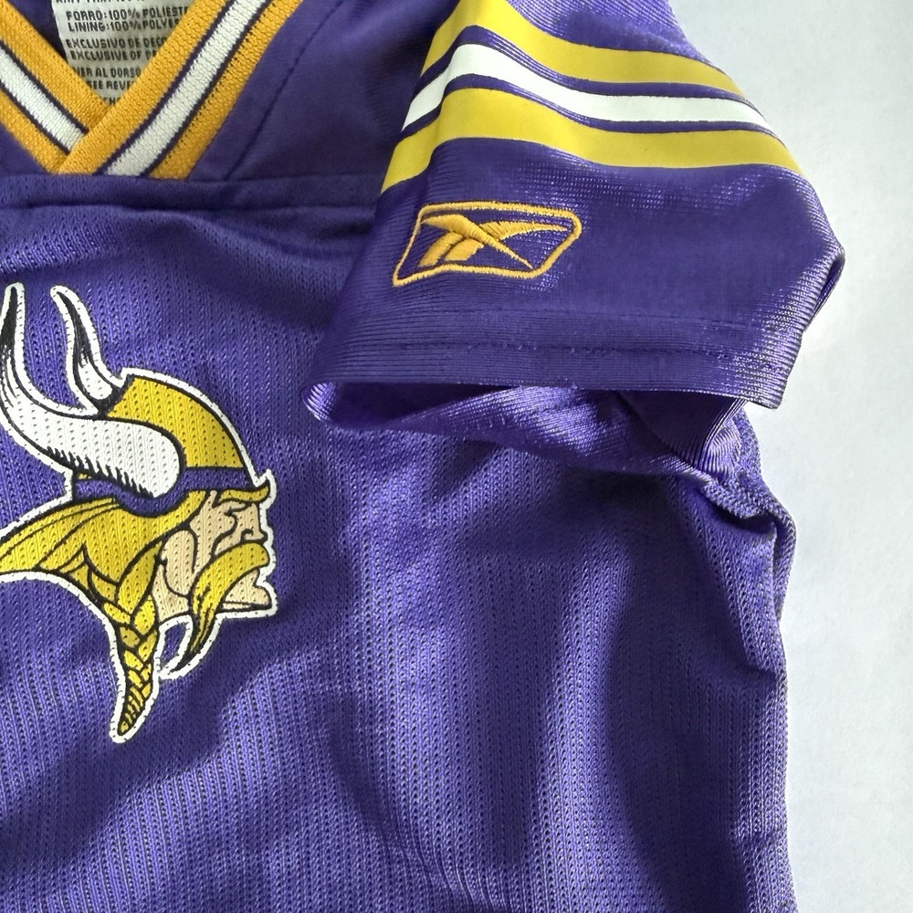 Y2K Minnesota Vikings Reebok 4T Toddler Kids Jersey Purple Pride Helmet Logo - Picture 2 of 6
